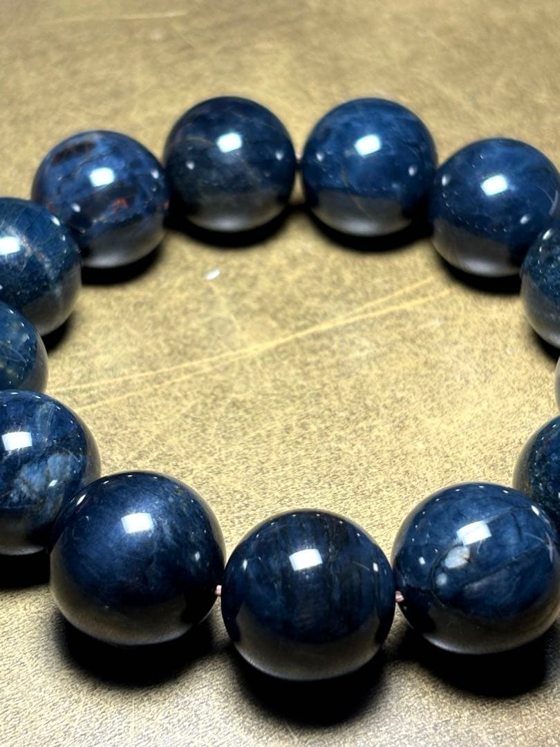 ナミビア産　ブルーピーターサイトブレス約17.6㎜（新品未使用）超大玉　高品質