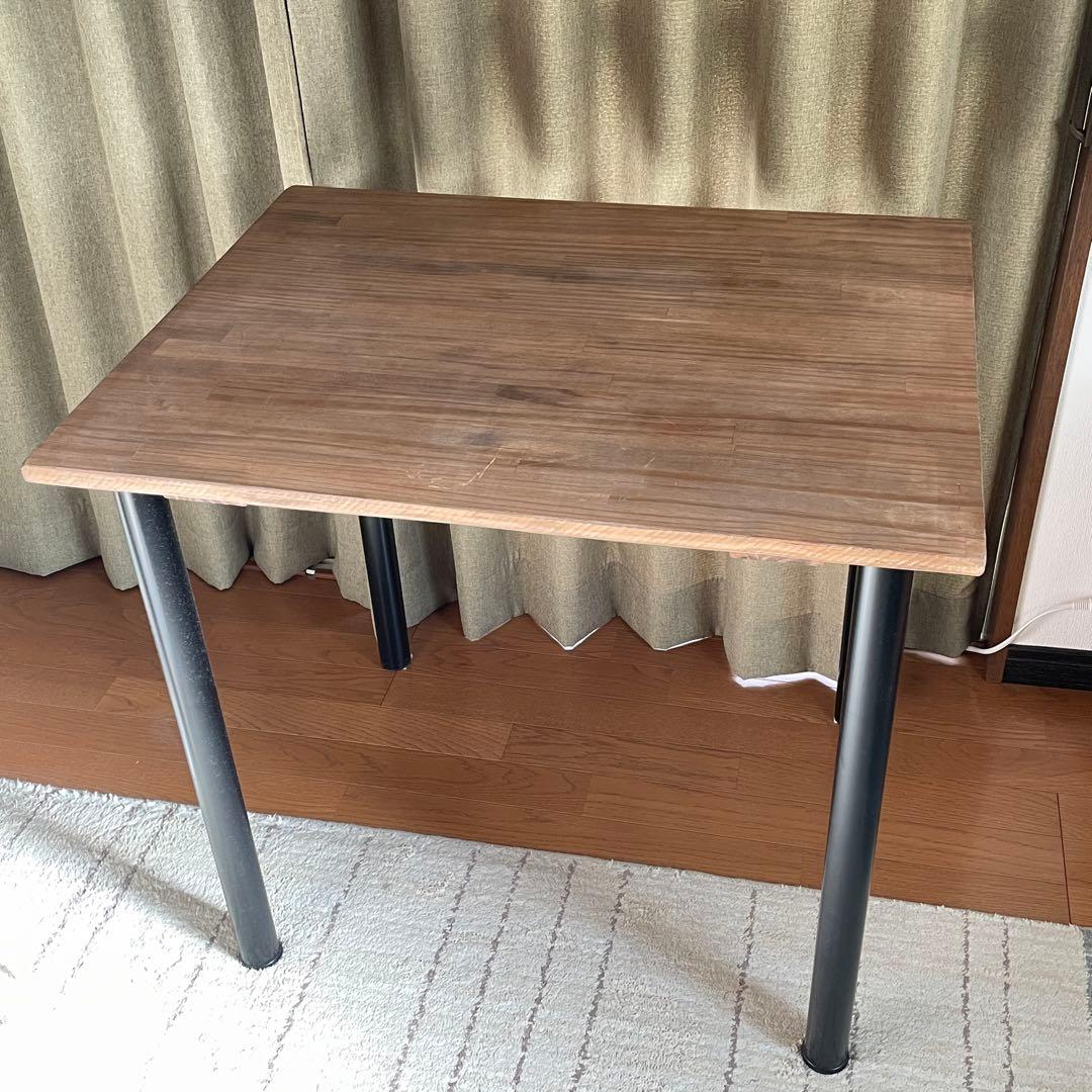 無垢材×スチール脚　パソコンデスク　テーブル　シンプル　木製　オーダー品