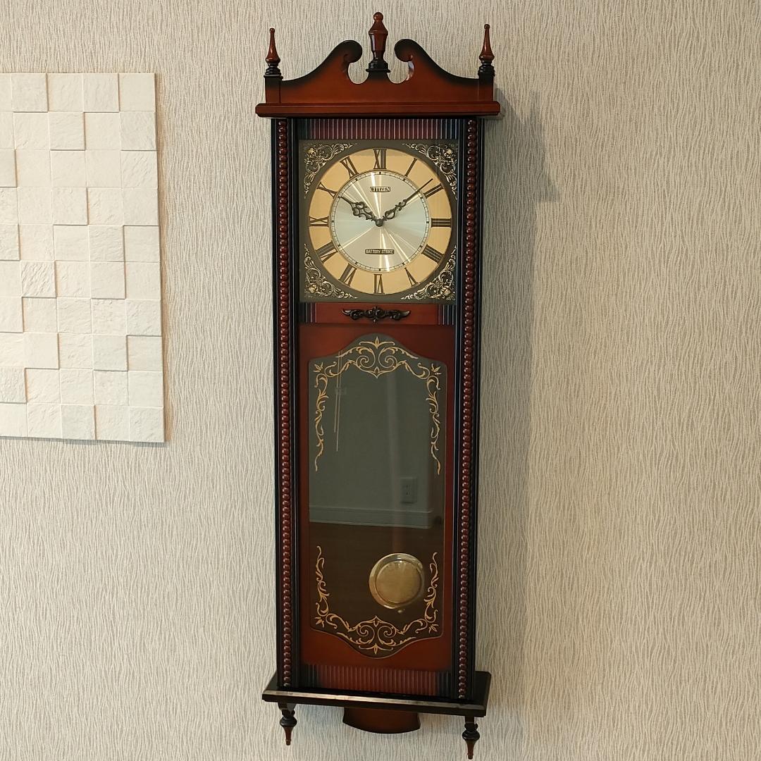 ビンテージCITIZEN　振り子時計　掛時計　柱時計　クラシック S5