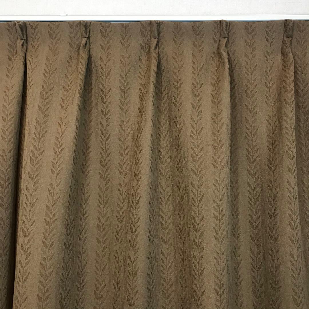 ドレープ　カーテン　幅200cm×丈220cm2枚　ブラウン