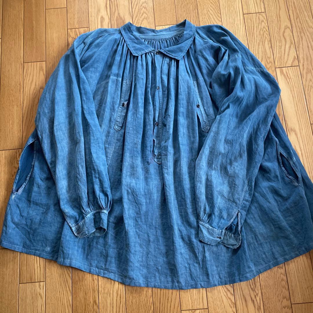 最終値下げ　〜20s French Indigo linen Biaude