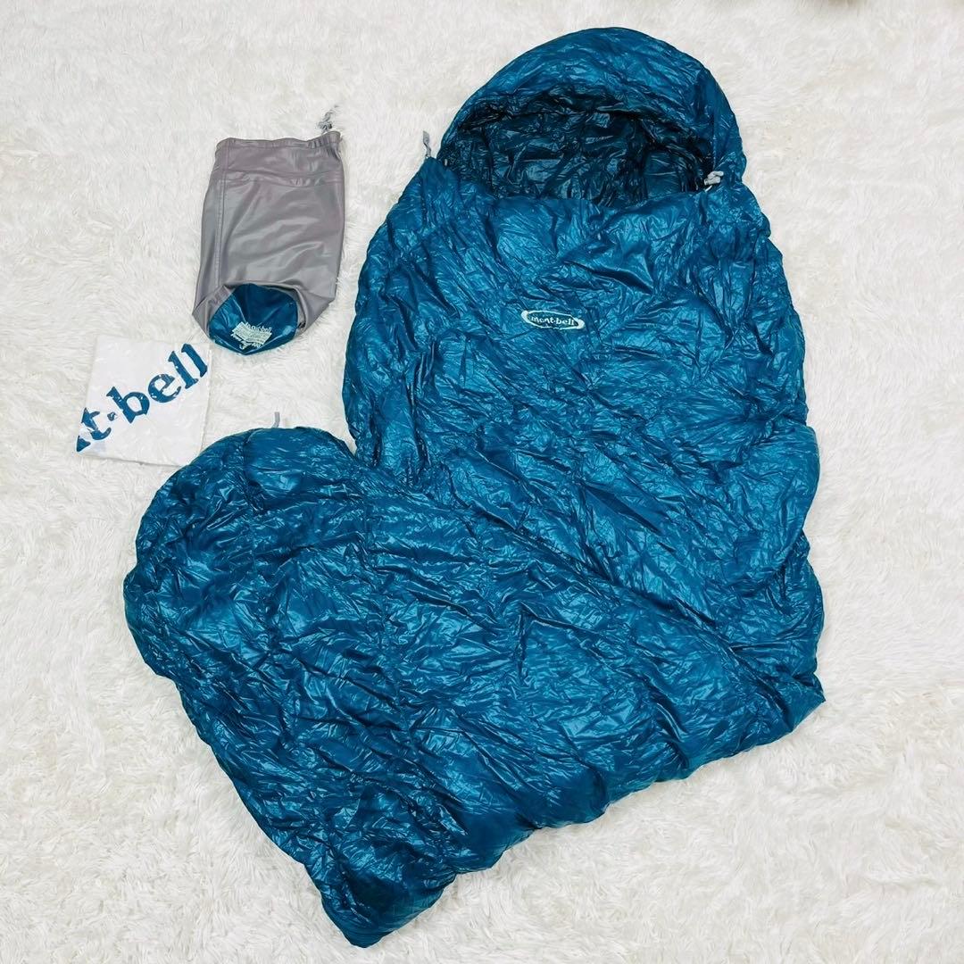 モンベル　ダウンハガー800 #3 R/ZIP ブルー　保存袋あり