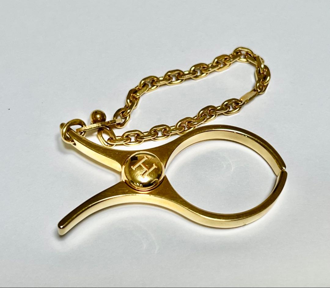 美品　HERMES ゴールド フィルー　キーホルダー　エルメス　グローブホルダー