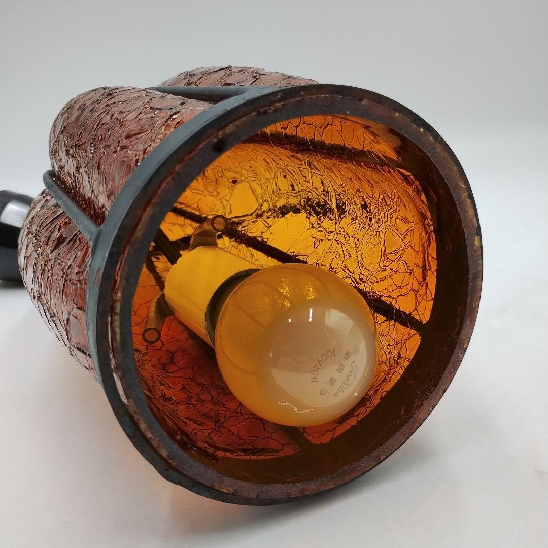 f アンバーガラス 吊り下げライト アンティークヴィンテージ ペンダントライト