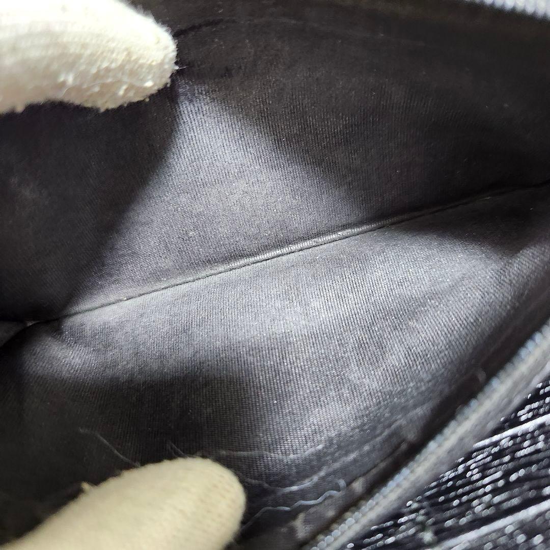 グッチ　長財布　ラウンドファスナー　キングスネーク　ブラック　レザー　PVC