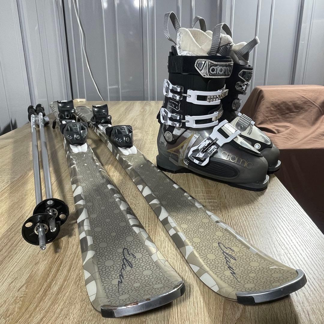 elan152cm ATOMIC24/24.5cm ストック付きスキーセット‼︎