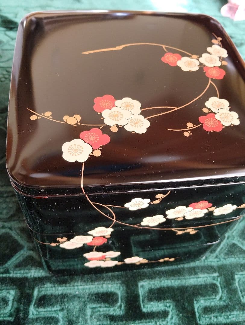 本漆 重箱 梅の花