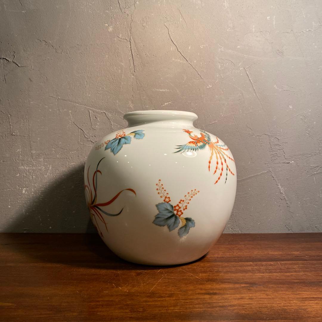 戦前 昭和初期 日陶 オールドノリタケ 月桂樹 花器 フラワーベース 小壺 鳳凰