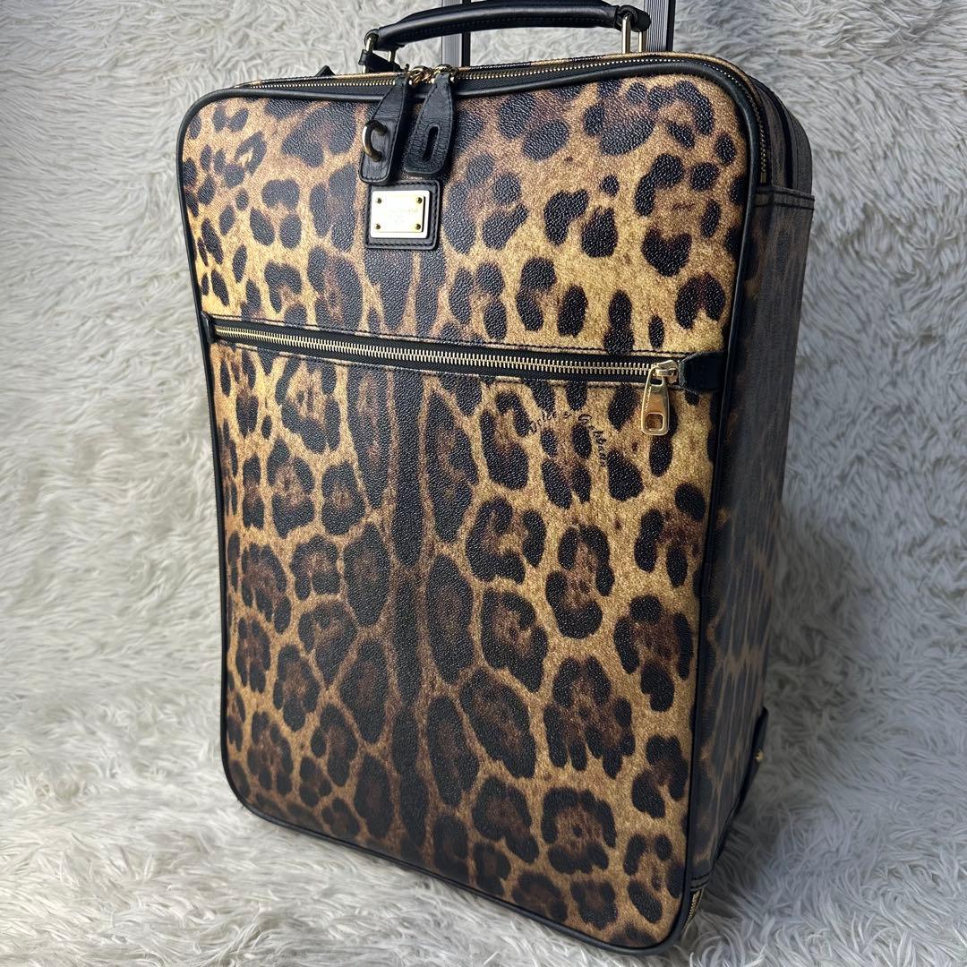 美品 PVCドルガバ レオパード ヒョウ柄 大型キャリーケース 旅行やビジネスに