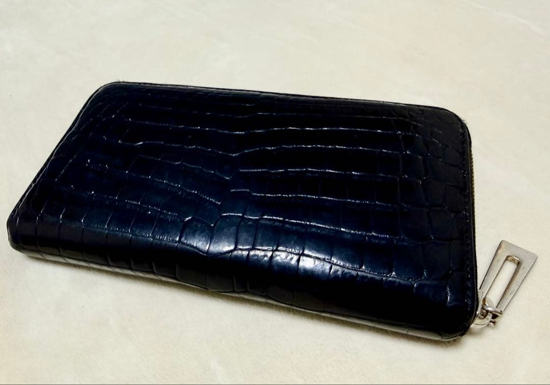 三京商会 黒いクロコダイル 長財布