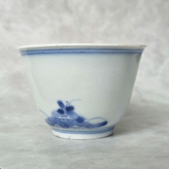 古伊万里　藍九谷　染付　向付　酒器　江戸時代　骨董　金直し　金継ぎ　アンティーク