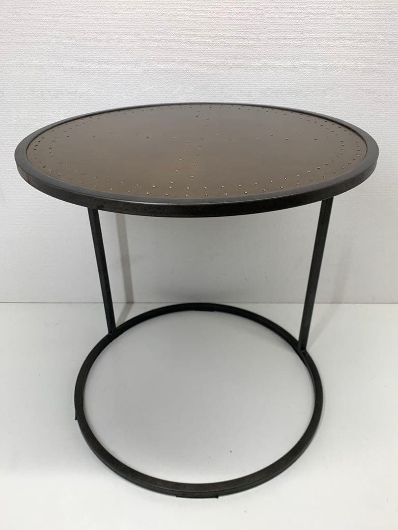 関家具 エルマ ラウンドサイドテーブル50 真鍮板 Φ50cm