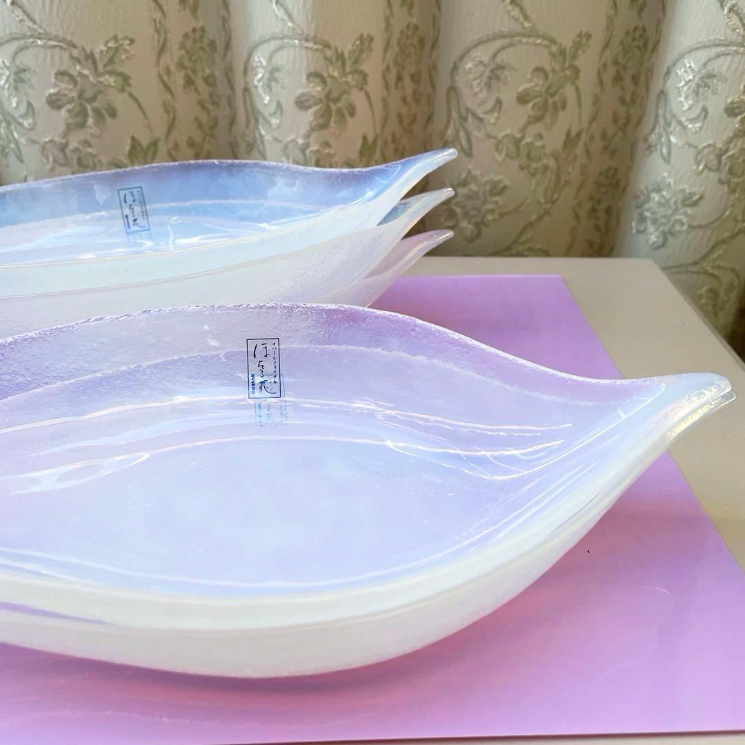 カメイガラス　ほたる花　マクベスエバンス　ペタルウェア　オーバルプラッター