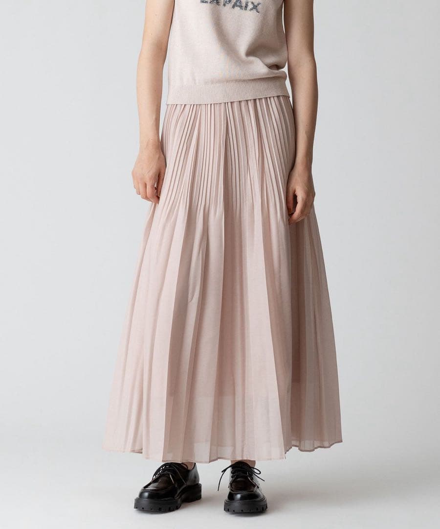 アルアバイル　オーガンジーフェードプリーツスカート　ピンク　ルルウィルビー