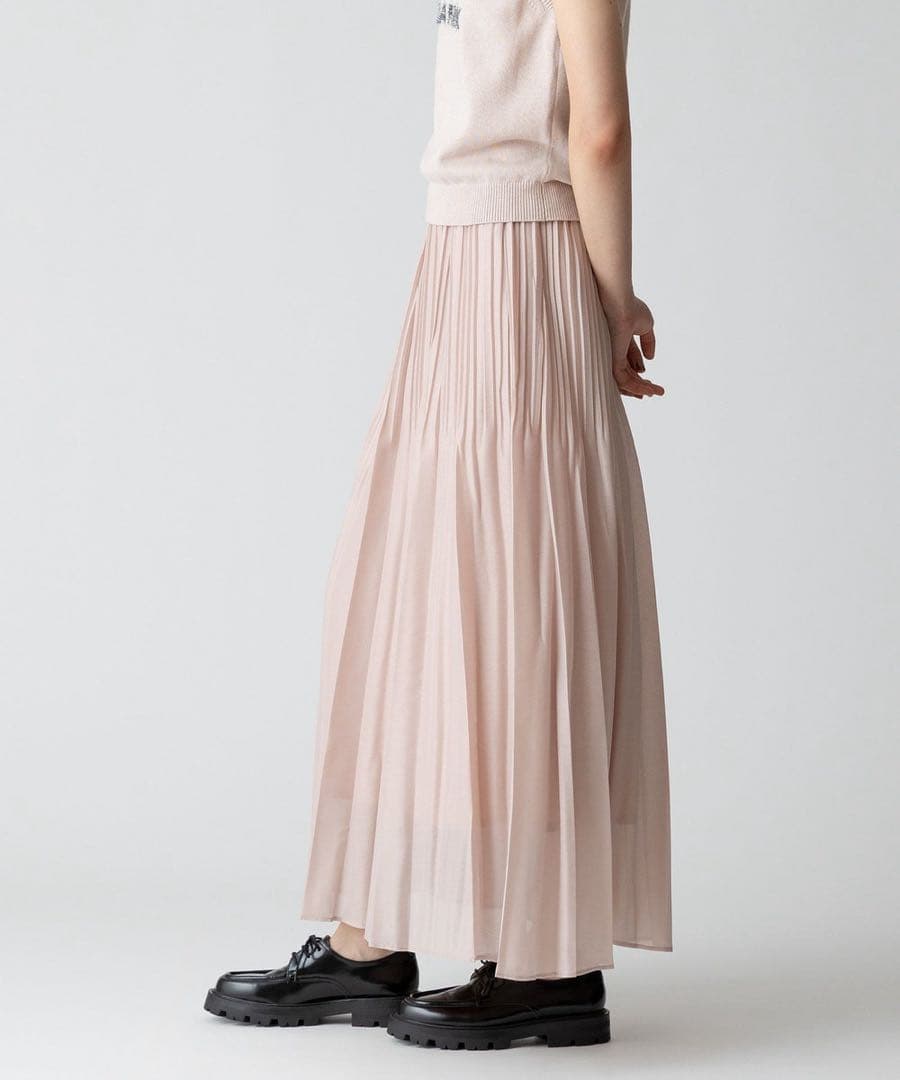 アルアバイル　オーガンジーフェードプリーツスカート　ピンク　ルルウィルビー