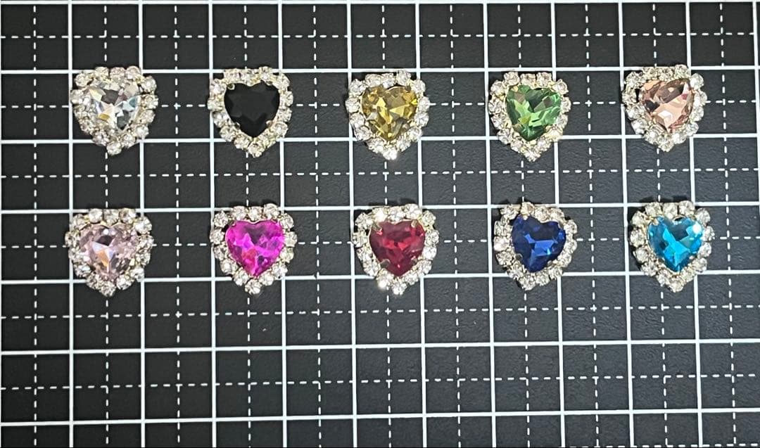 パール ビジュー ハート センター パーツ 藍色 18個