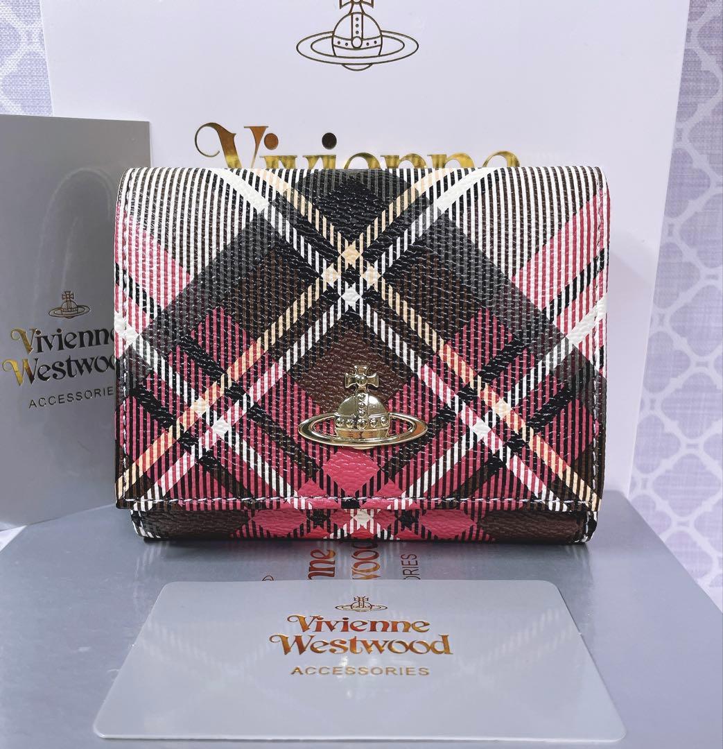 【可愛すぎ♡新品】可愛い ヴィヴィアン・ウエストウッド 三折り財布 チェック