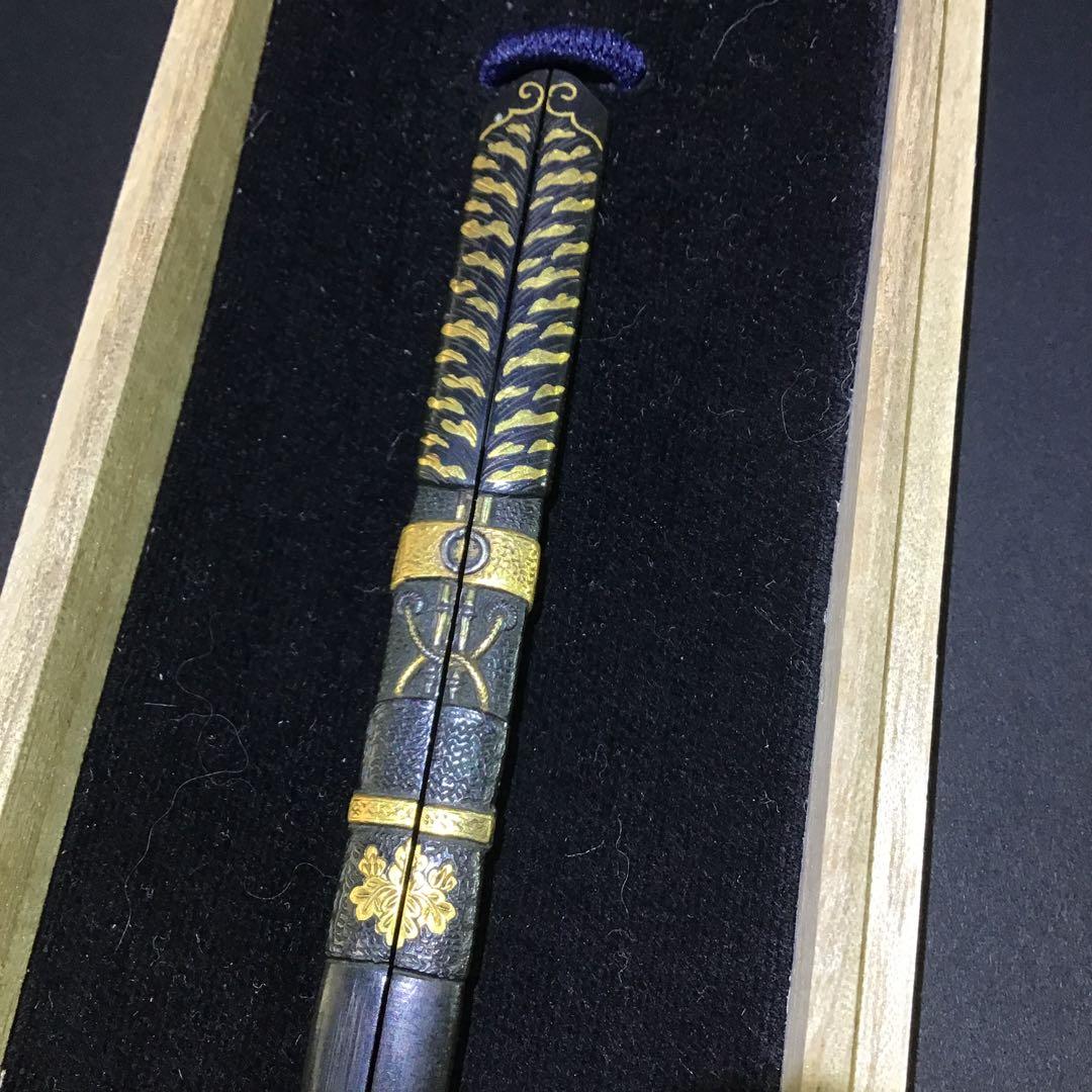 京金具師　五三桐襖結　金銀色絵笄　江戸期