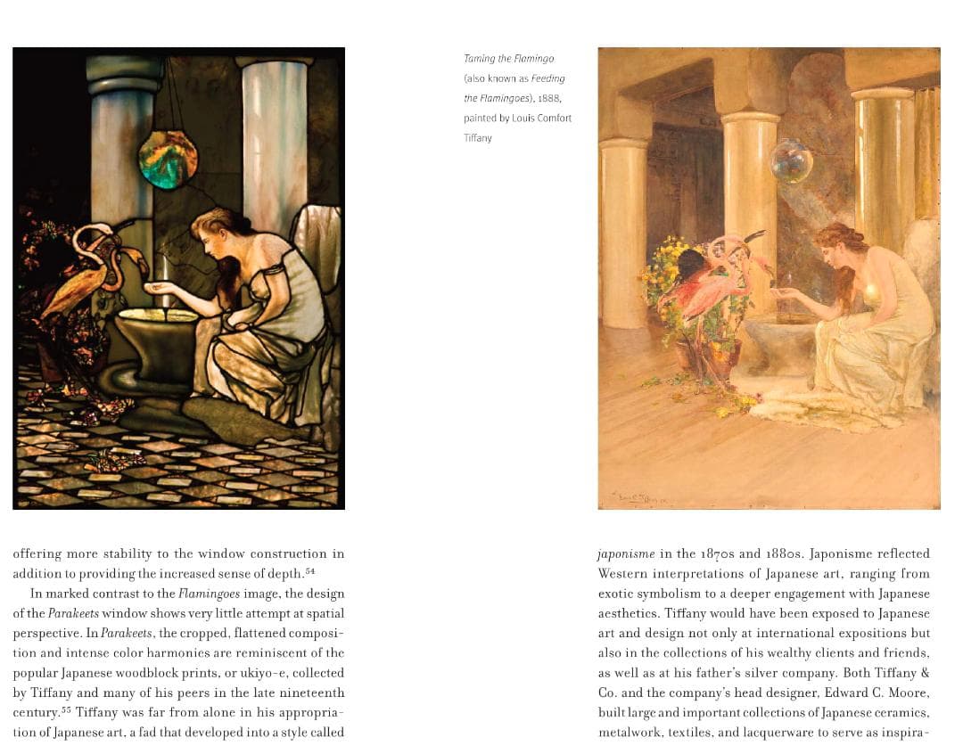 ティファニー ヴィンテージステンドグラス フラミンゴと女性 グラスマスターズ