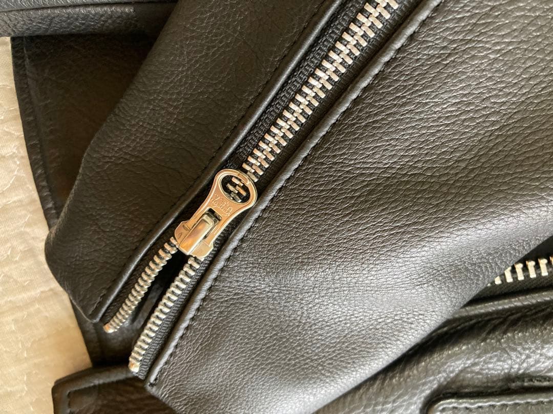 vanson ブラック ダブルライダースジャケットC-2 ソフトカウレザー36