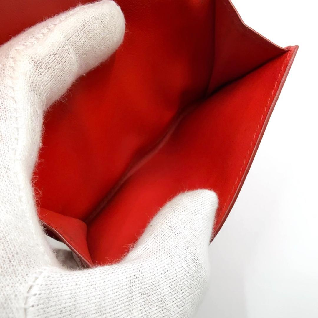 ◇プラダ◇リボン/コンパクトウォレット/二つ折り財布/レッド/ゴールド金具