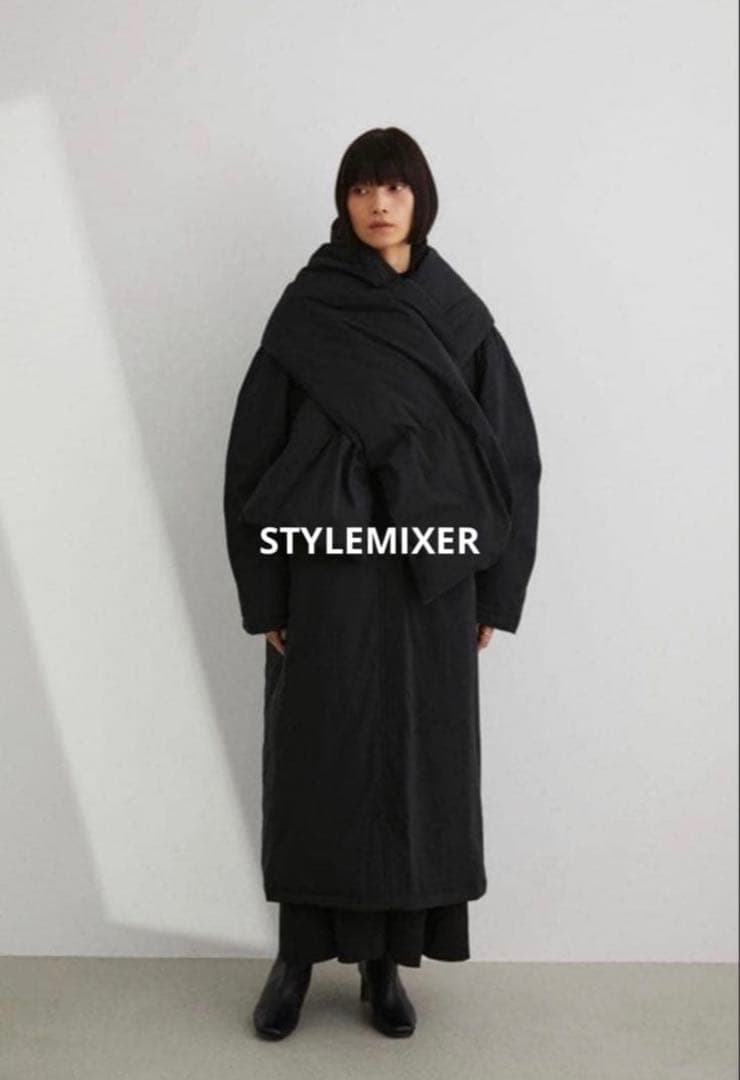 STYLEMIXER ビッグショール付き中綿ロングコート
