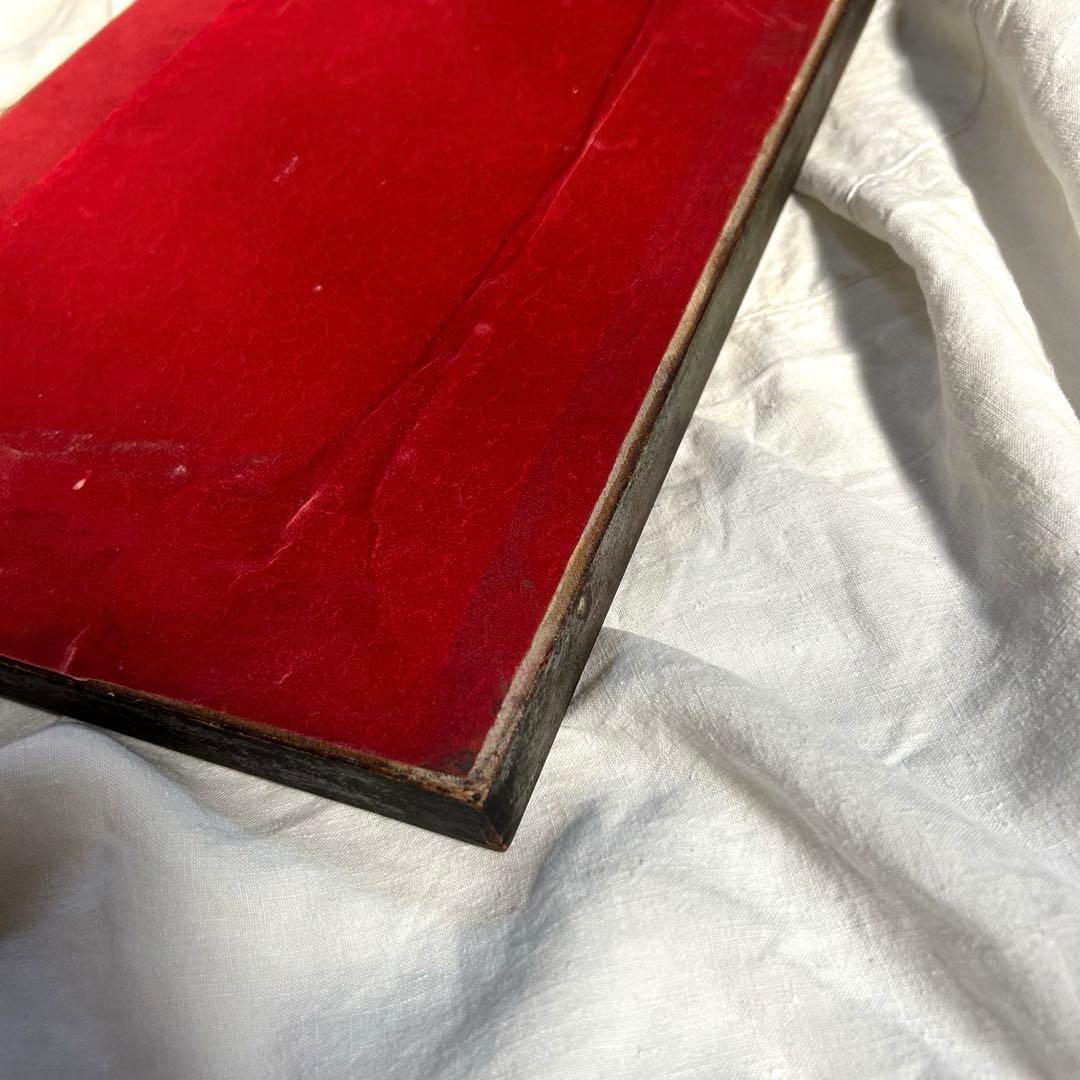 フランスアンティーク　ウォールミラー　鏡　壁掛アーチ　ダークグリーン