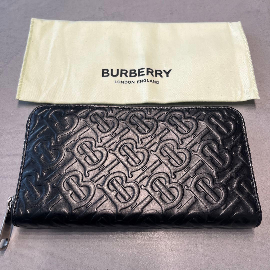 状態良好 Burberry バーバリー ラウンドファスナー長財布 TB