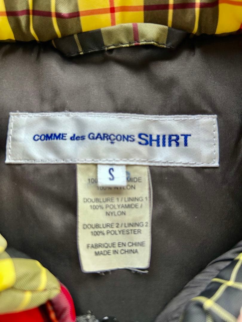 美品COMMEdesGARÇONS コムデギャルソン チェックダウンベストS
