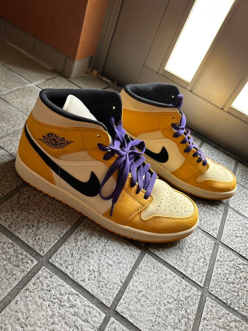【希少】air jordan1 mid Lakers エアージョーダン1 黄色