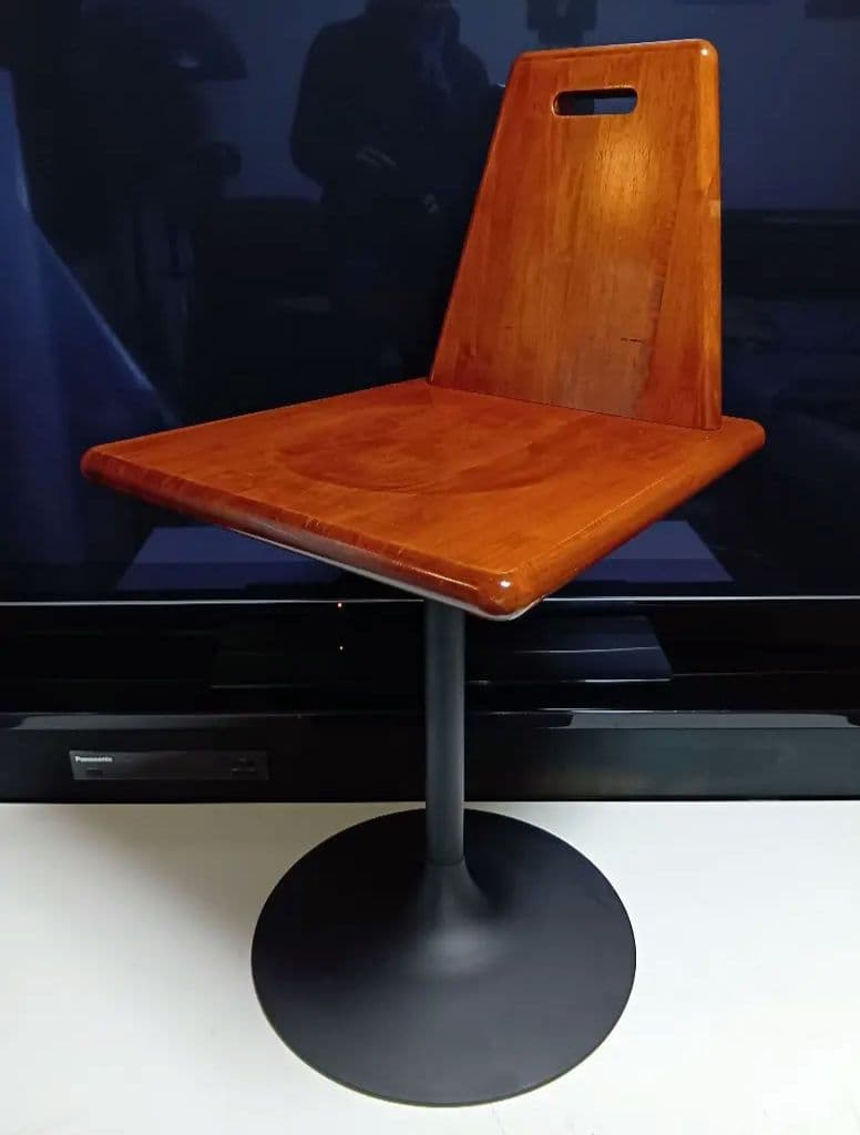 1970's　ミッドセンチュリーモダン　回転式　アイアン　フレーム　ウッドチェア