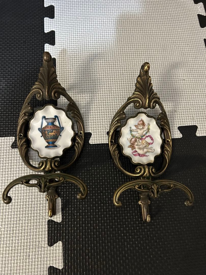 2個セット　アンティーク　ヴィンテージ　コート掛け　真鍮　ヨーロッパ