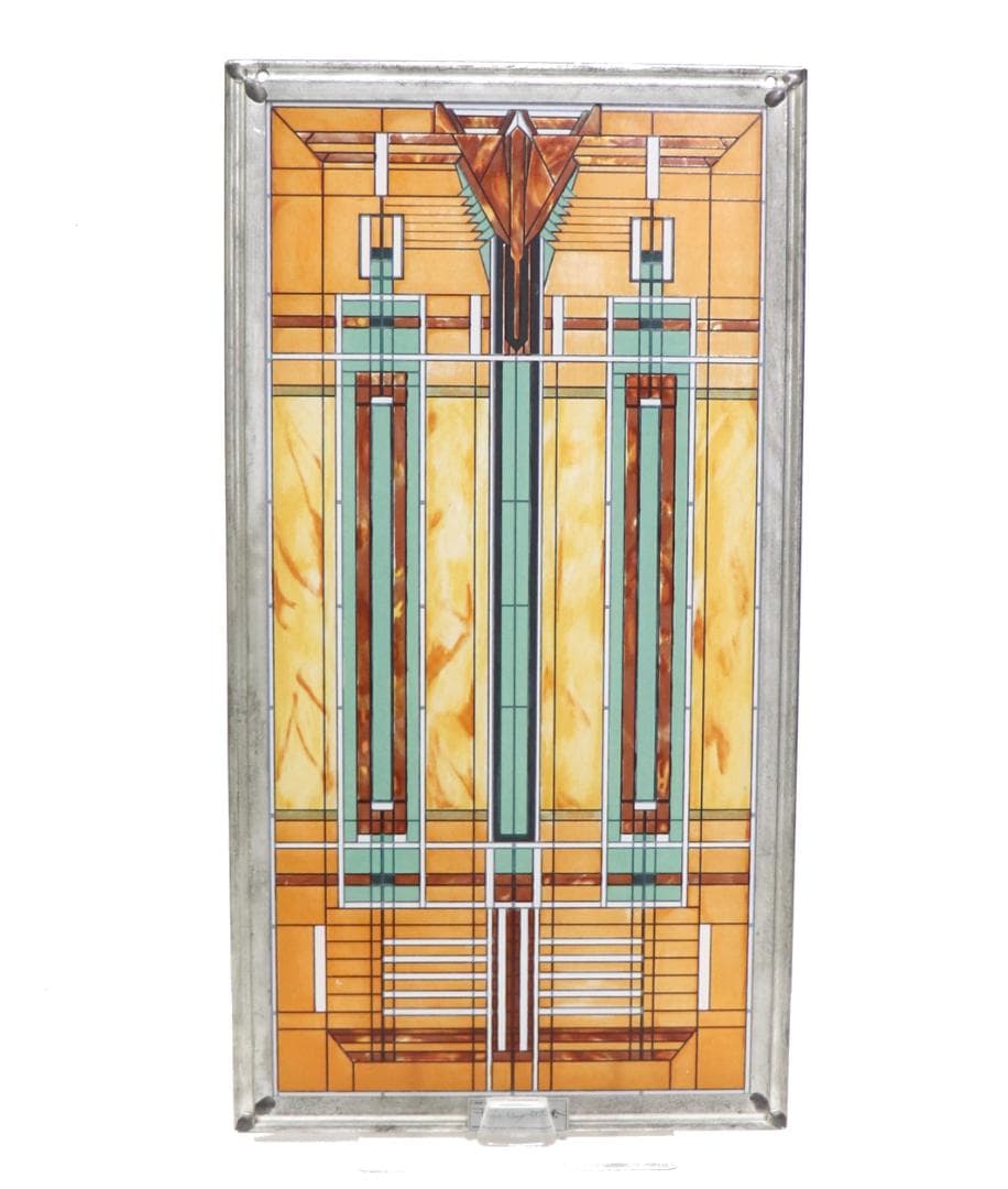 フランク・ロイド・ライト 縦長型 ヴィンテージ ステンドグラス ブラッドリー邸