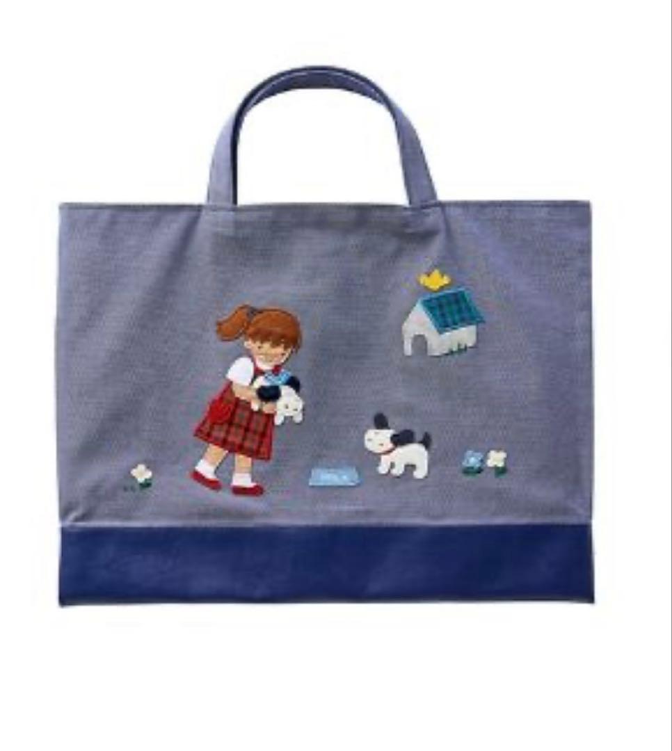 6月末までお値下げ✨　未使用　ファミリア　デニムバッグ　機械刺繍