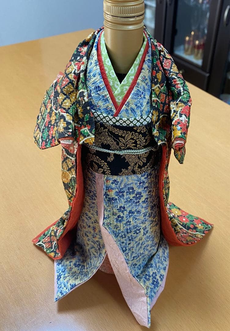 国産和紙着物のワインボトルカバー