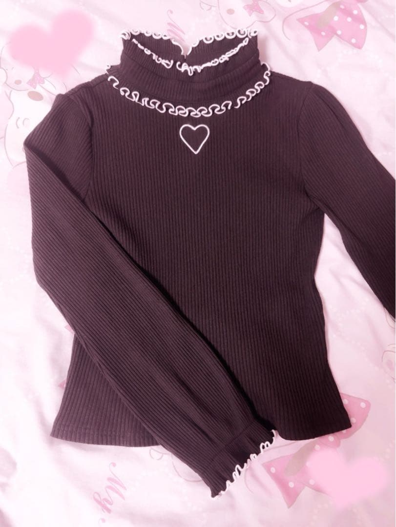 mars ハートくり抜きテレコトップス ブラック