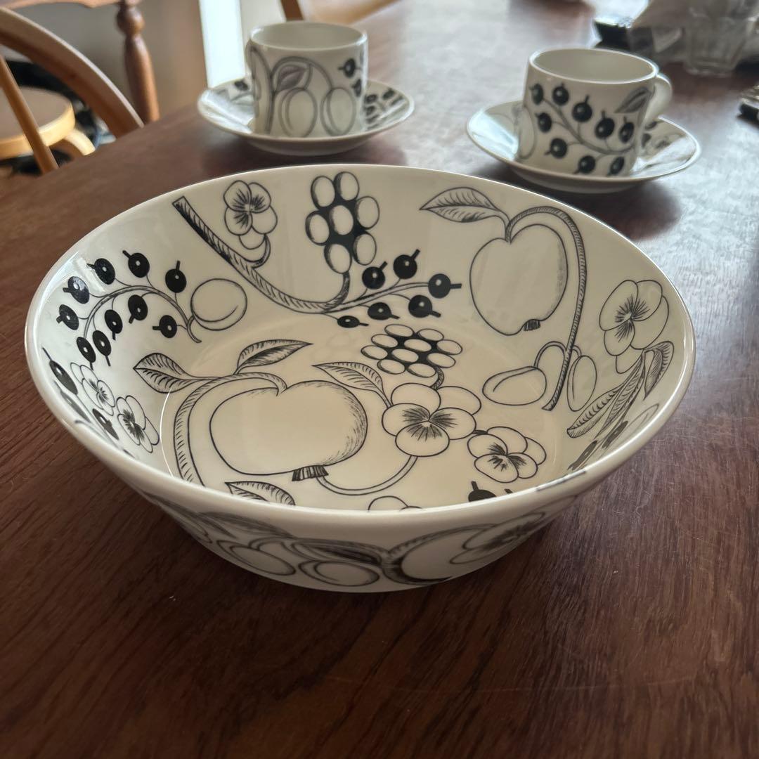 アラビア　パラティッシ ボウル 黒　23 旧ロゴ　廃盤色