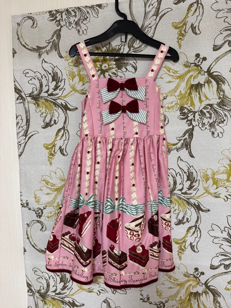 Shirley Temple ケーキ柄ノースリーブワンピース120