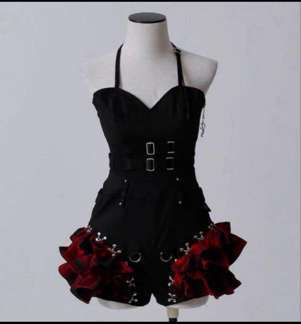 DustDevil ダストデビル チェックフリルオールインワンピース レッド