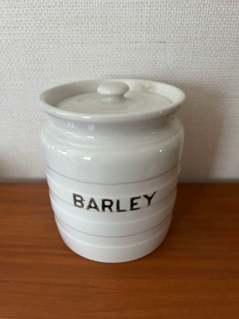 イギリス アンティーク キャニスター ジャー barley 陶器 キッチンジャー