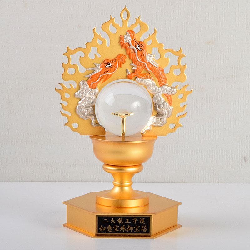 ヒデ　仏教美術　阿含宗　二大龍王守護　如意宝珠御宝塔　共箱　C　8890