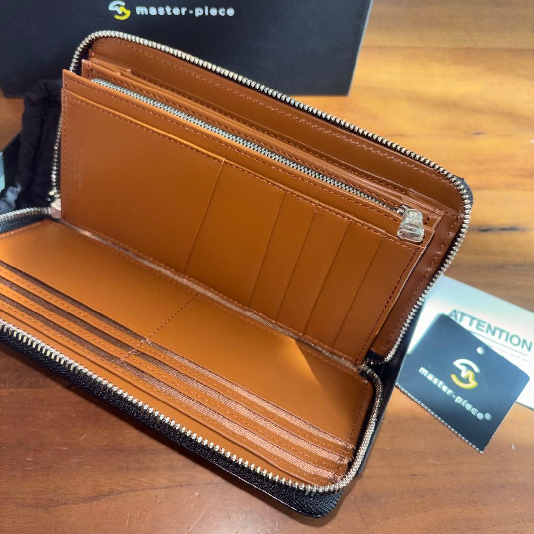 新品　現行品　master-piece メンズ　Notch 革製　長財布　黒