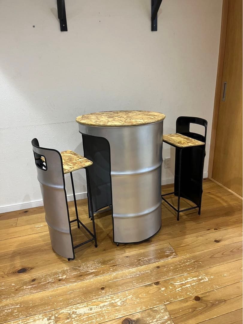 ドラム缶リメイクテーブル&チェアのセット