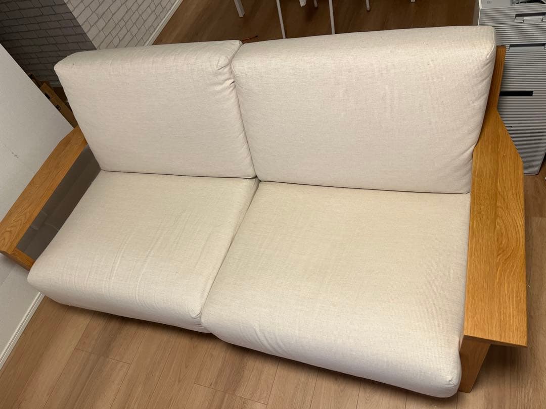 無印良品　ソファ本体木製フレーム　2.5シーター／ウレタンポケットコイル