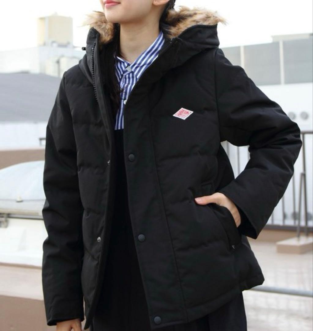 極美品 ダントン Bshop ダウンジャケット 黒 ファーフード付き レディース