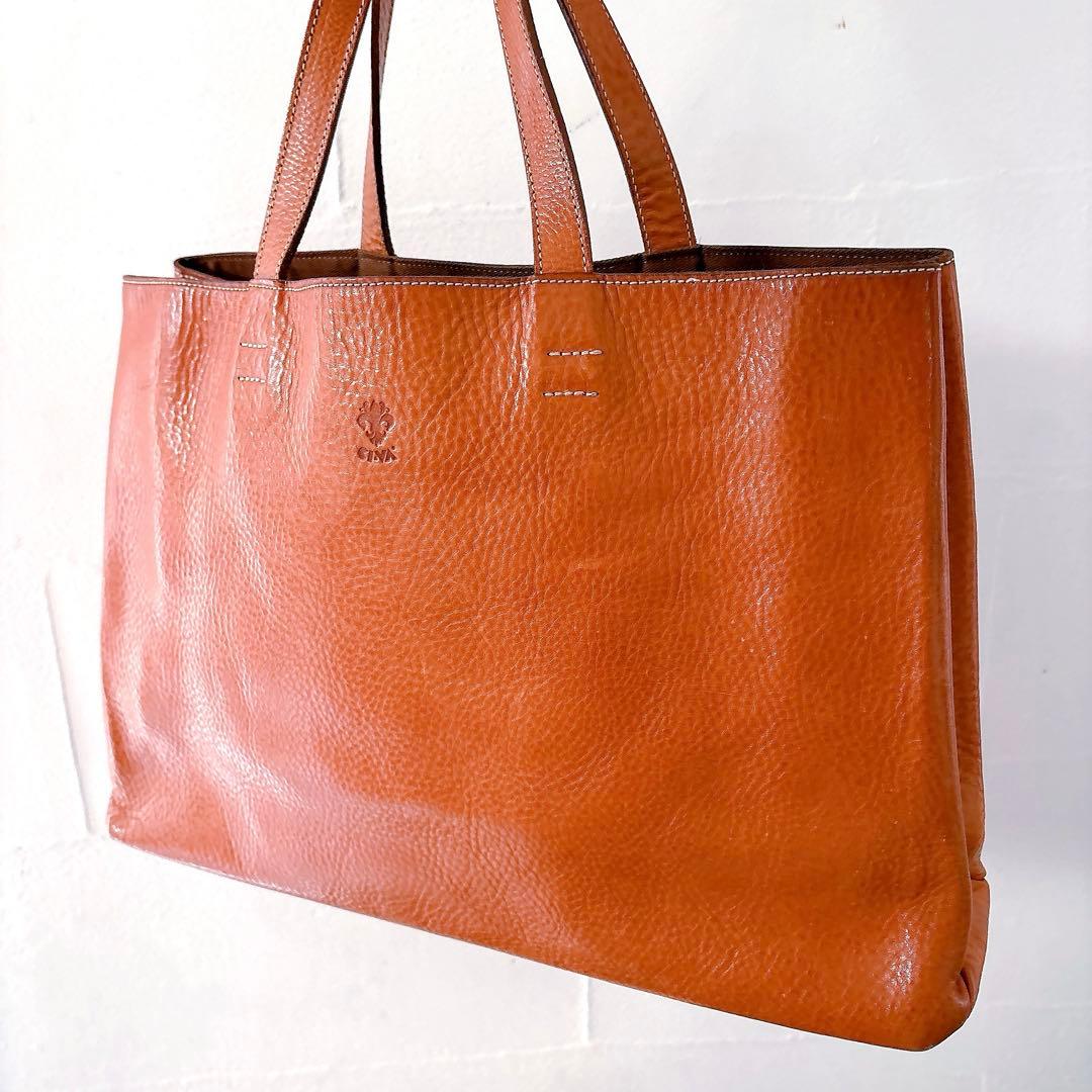 大容量 CIVA チーバ オールレザー キャメル トートバッグ イタリア製 本革