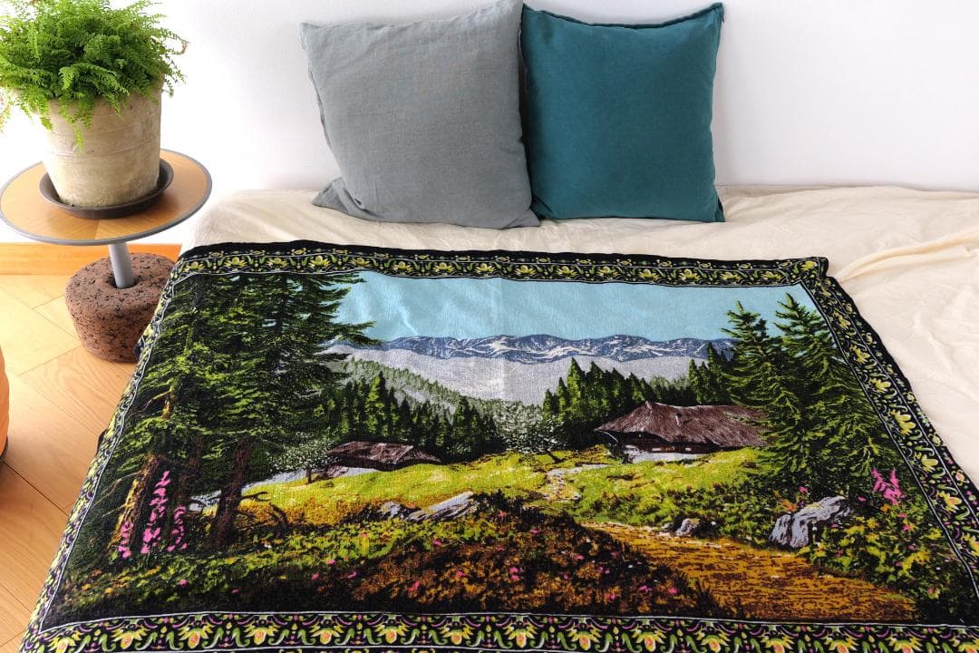 80s Moutain Rug ビンテージ　絨毯　ラグ　ブランケット