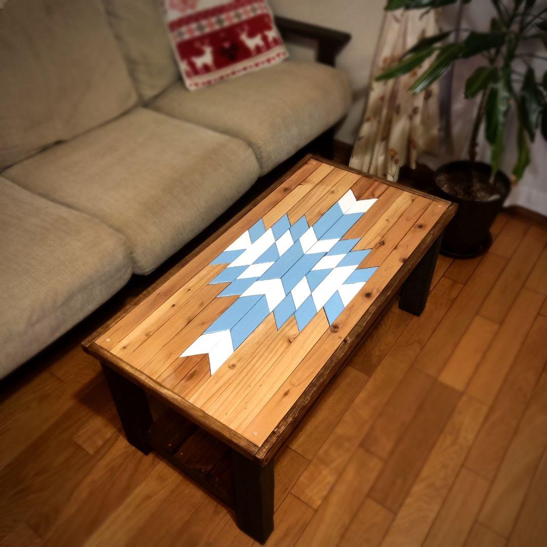 ✨オルテガ柄のローテーブル✨