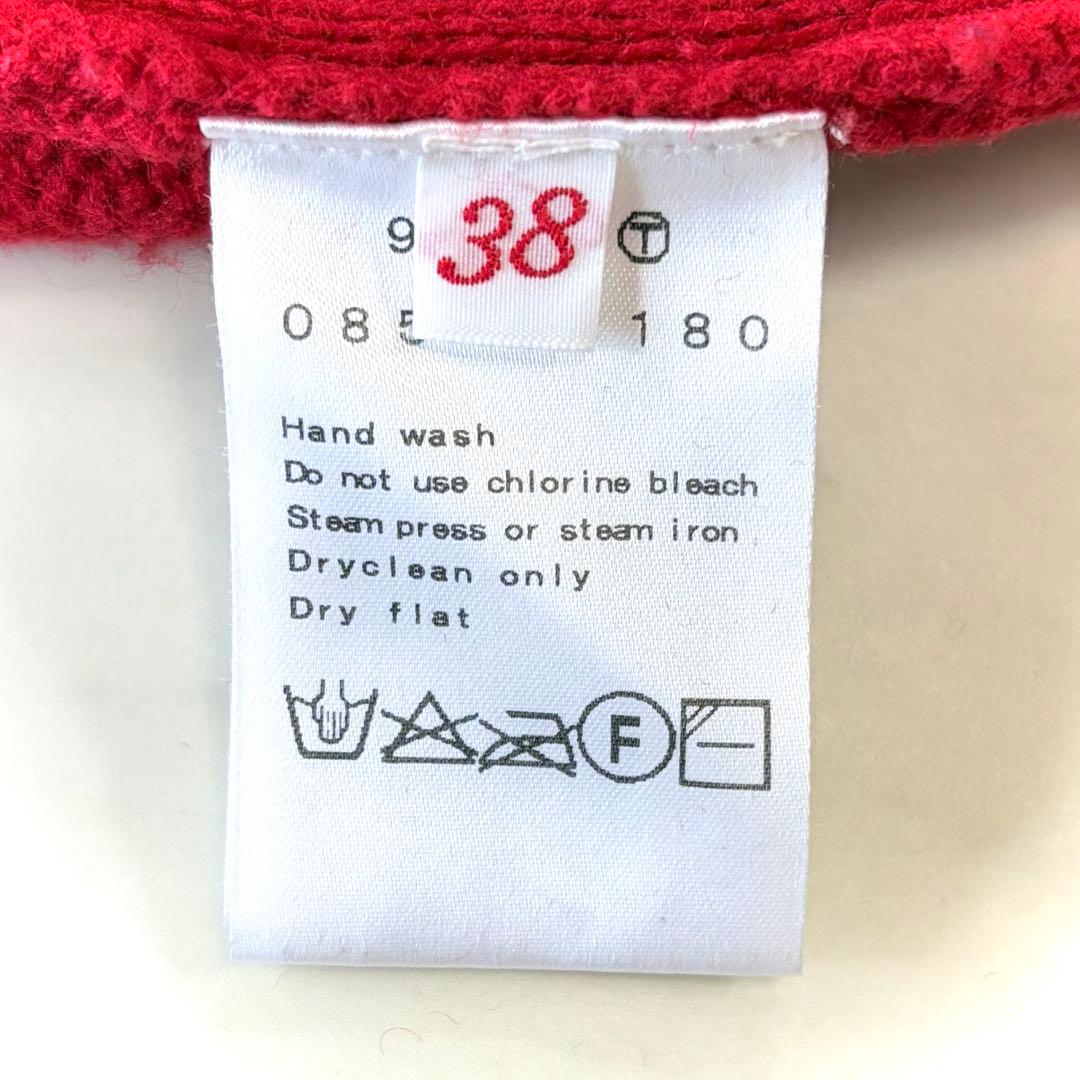 美品 ドレステリア 洗える ウールブレンド タートルネックニットプルオーバー 赤