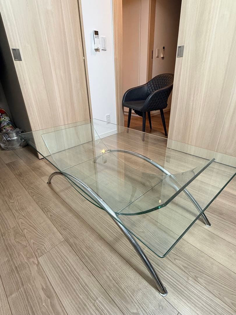 【高級品】大塚家具（IDC）ガラステーブル / ローテーブル / モダンデザイン